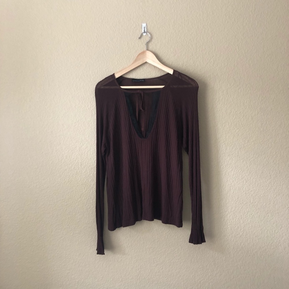 Zara Long Sleeve key hole top - Picture 1 of 5